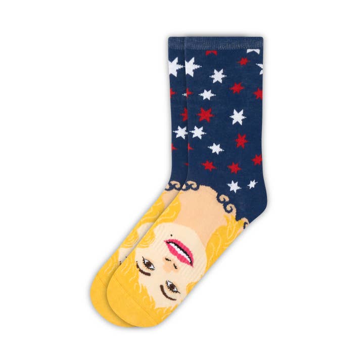 Chaussette Dolly Parton pour la vente par Stand4 Socks US