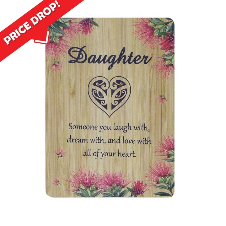 Daughter Pohutukawa Bamboo Plaque CLEARANCE for wholesale by Mt Meru Wholesale