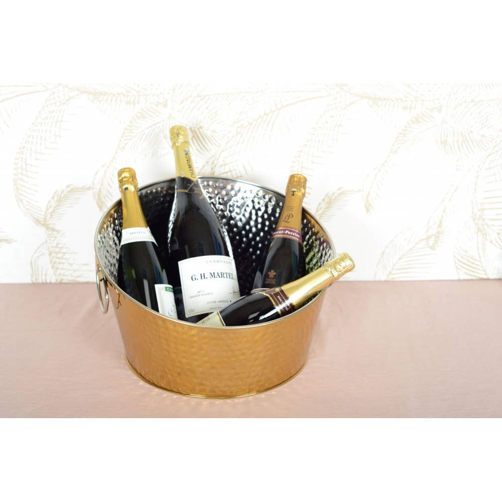 AULICA - Wholesale Wine Bucket - Hammered gold champagne bucket 38cm1
