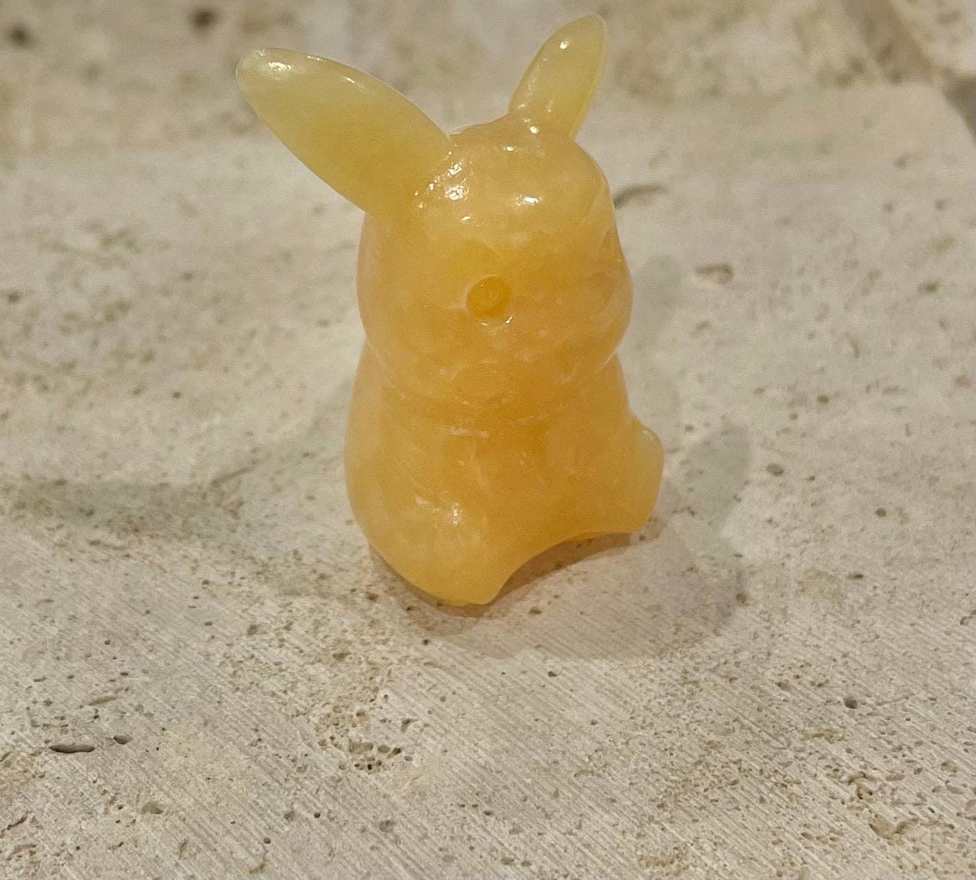 Reiju - Vente Figurine décorative - Nouvelle figurine Pikachu en jade jaune naturel sculpté à la main2