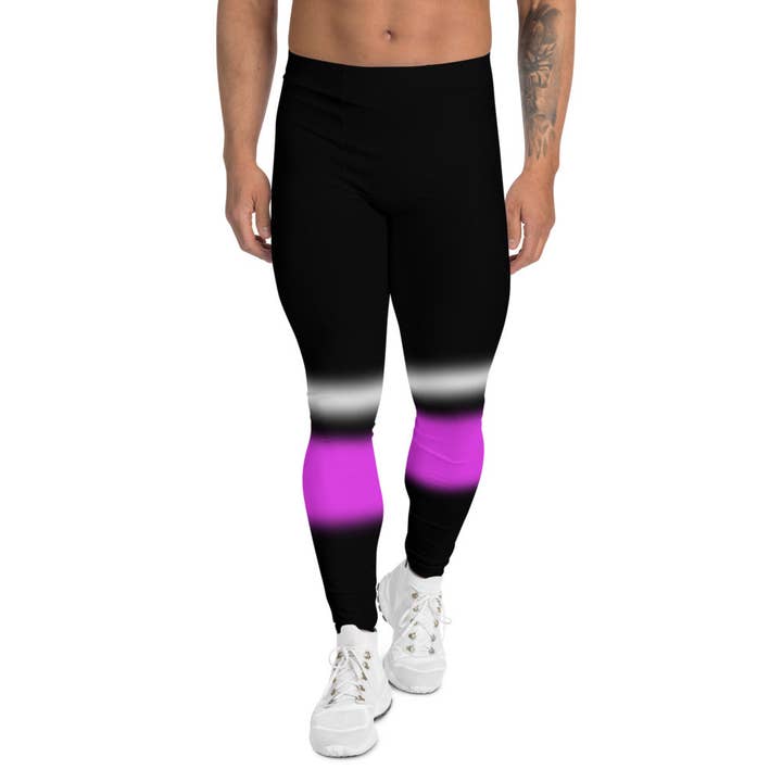 Vaporwave Legging voor heren in Memphis Style | zwart, roze stereo voor wholesale door BillingtonPix