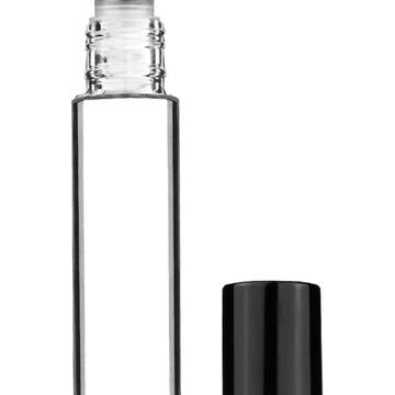 Best Bottles - Wholesale Essential Oil Holder - Clear Cylinder Glass Bottle with Metal Roller Ball - 9ml