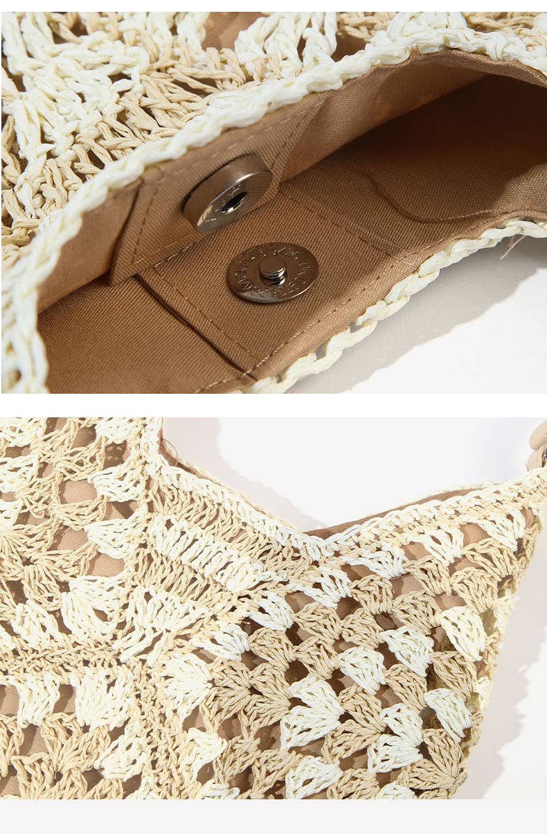 Funkyrel® Atzbranding Limited - Wholesale Beach Bag - Paper Rope Woven Beach Bag with Block Design6