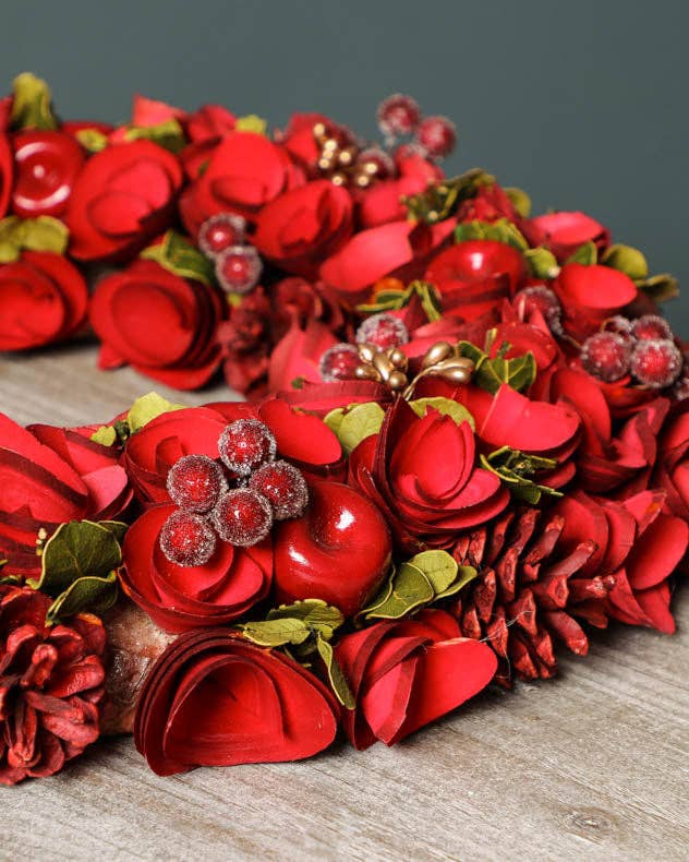 Dibor – wholesale Wreath – Extra Large Luxury Red Roses Wreath 42cm5