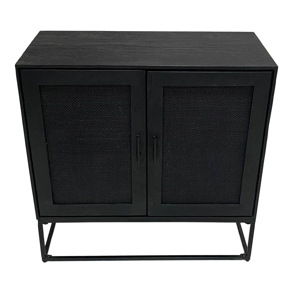 EARTHWARE - Vendita all'ingrosso Armadietto - Credenza nera Emily con 2 ante3