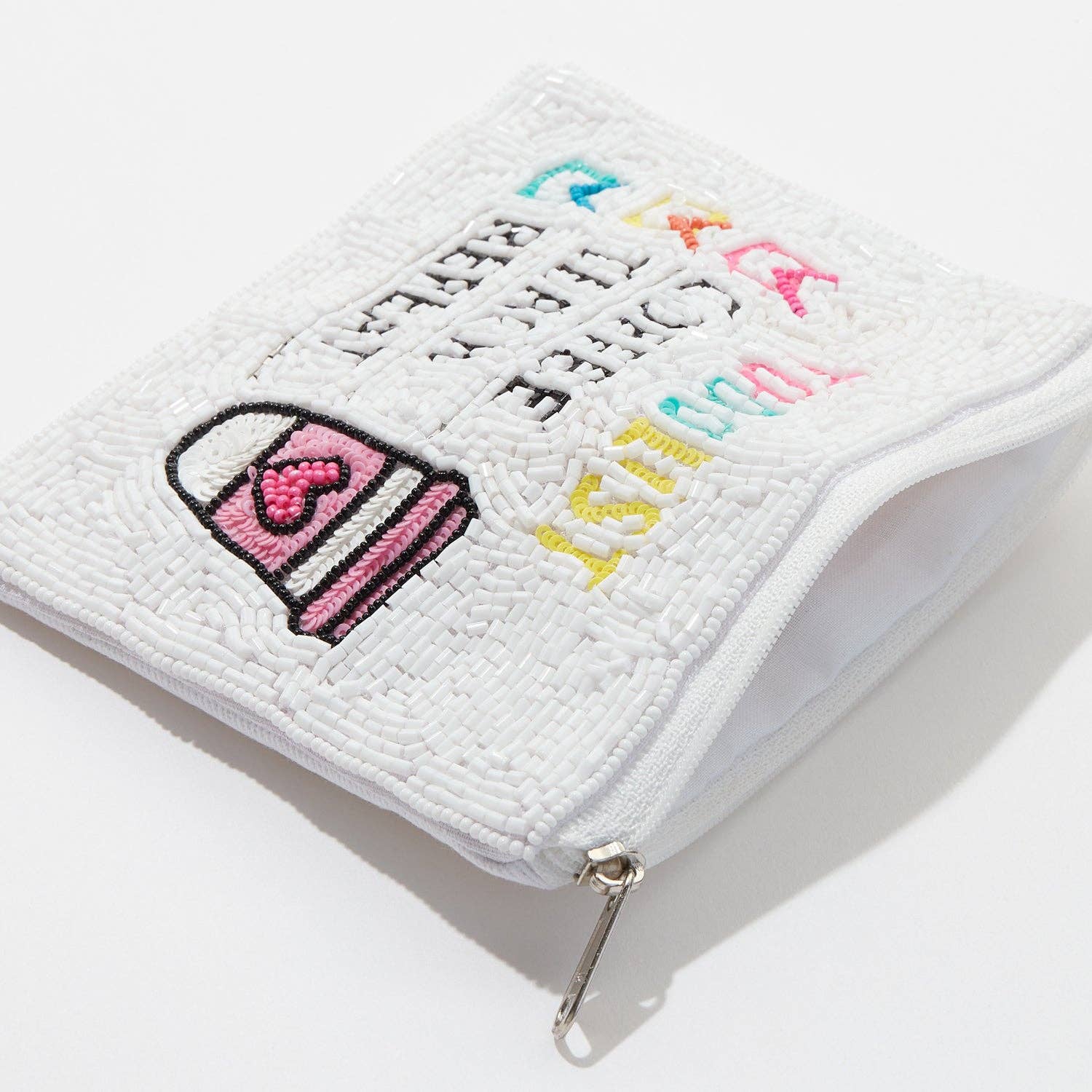 Frem - Wholesale Coin Purse - Women's - "Coffee, Teach, Repeat" Beaded Coin Pouch for Teacher's Day1