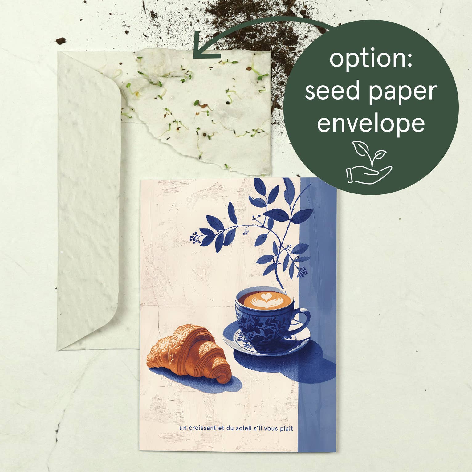 Botanopia - gifts , decor and cards for plant lovers - Wholesale Everyday Greeting Card - Un croissant et du soleil | Everyday Greeting Card in French8