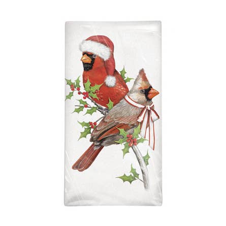 Cardinals On Holly Bagged Towel for wholesale by Mary Lake-Thompson Ltd.