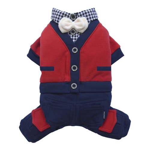 SMALL DOG - Metro Dog Onesie Red for wholesale by DoggyDolly Australia/NZ