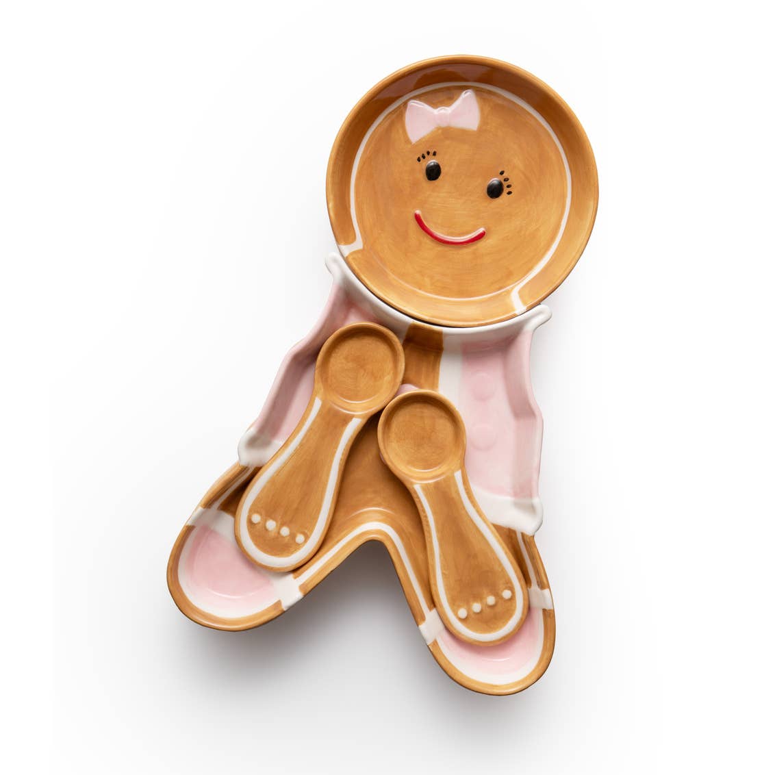 Godinger - Wholesale Appetizer Serveware - Gingerbread Pink Servers Set - Christmas - Holiday Decor2