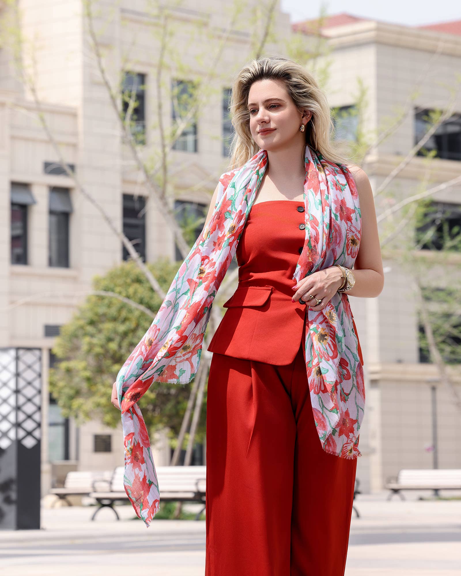 Emilie collection - Wholesale Scarf - Women's - Scarf with glitter and print15