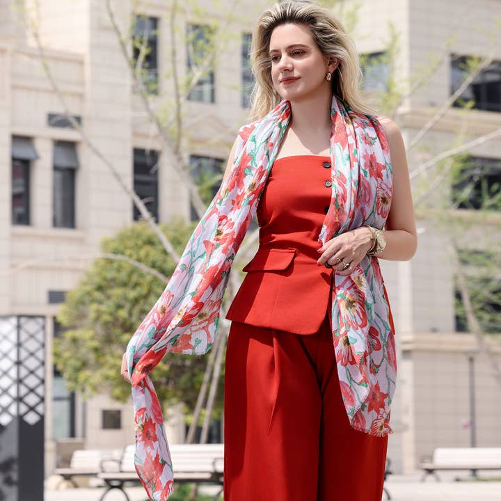 Emilie collection - Wholesale Scarf - Women's - Scarf with glitter and print15