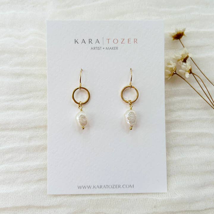 Gold Filled Genuine Pearl Dangles for wholesale by KARA | TOZER