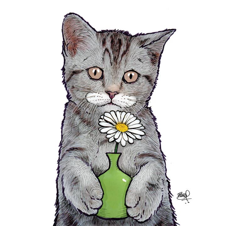 Shawn Braley Illustration - Wholesale Everyday Greeting Card - Vase Face #220 - vertical