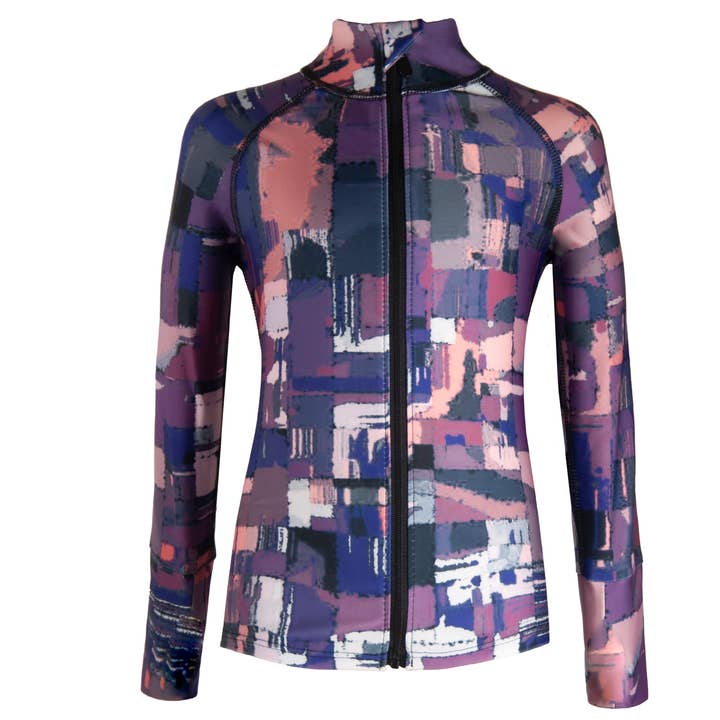 Cárdigan con cremallera Redwood Bark UPF Rash Guard para venta al por mayor de ShadeSuits