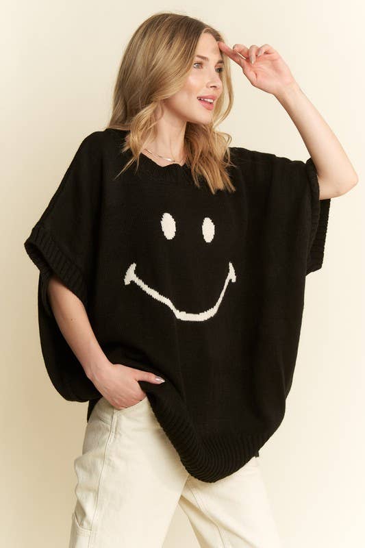 JADE BY JANE - Wholesale Knit Top - Women's - SHORT SLEEVE SMILE OVERSIZED KNIT TOP15