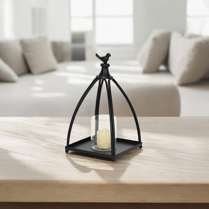 Cheungs Home Decor - Wholesale Lantern - Veldra Curved Mini Table Lantern & Bird Accent10