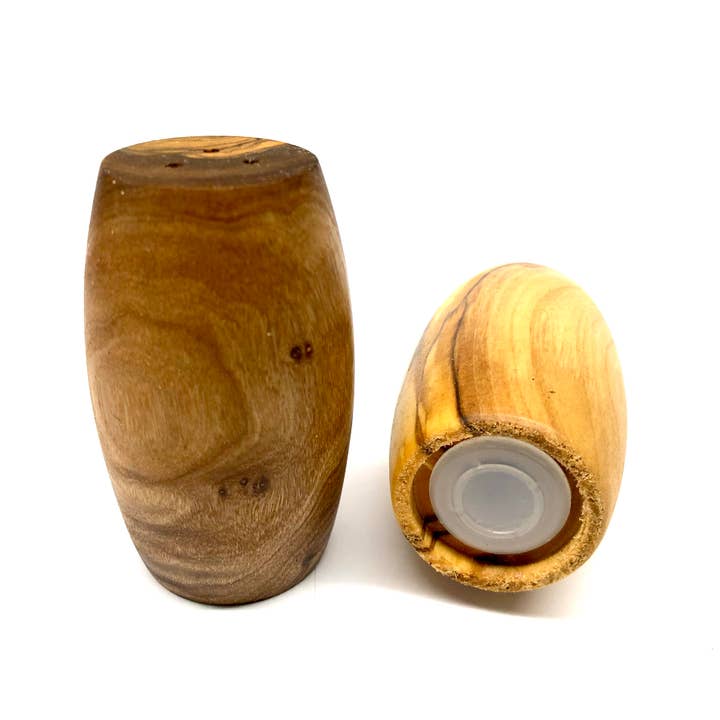 olivenholz-erleben - Wholesale Salt & Pepper Shaker Set - Set of 2 olive wood barrel salt and pepper shakers