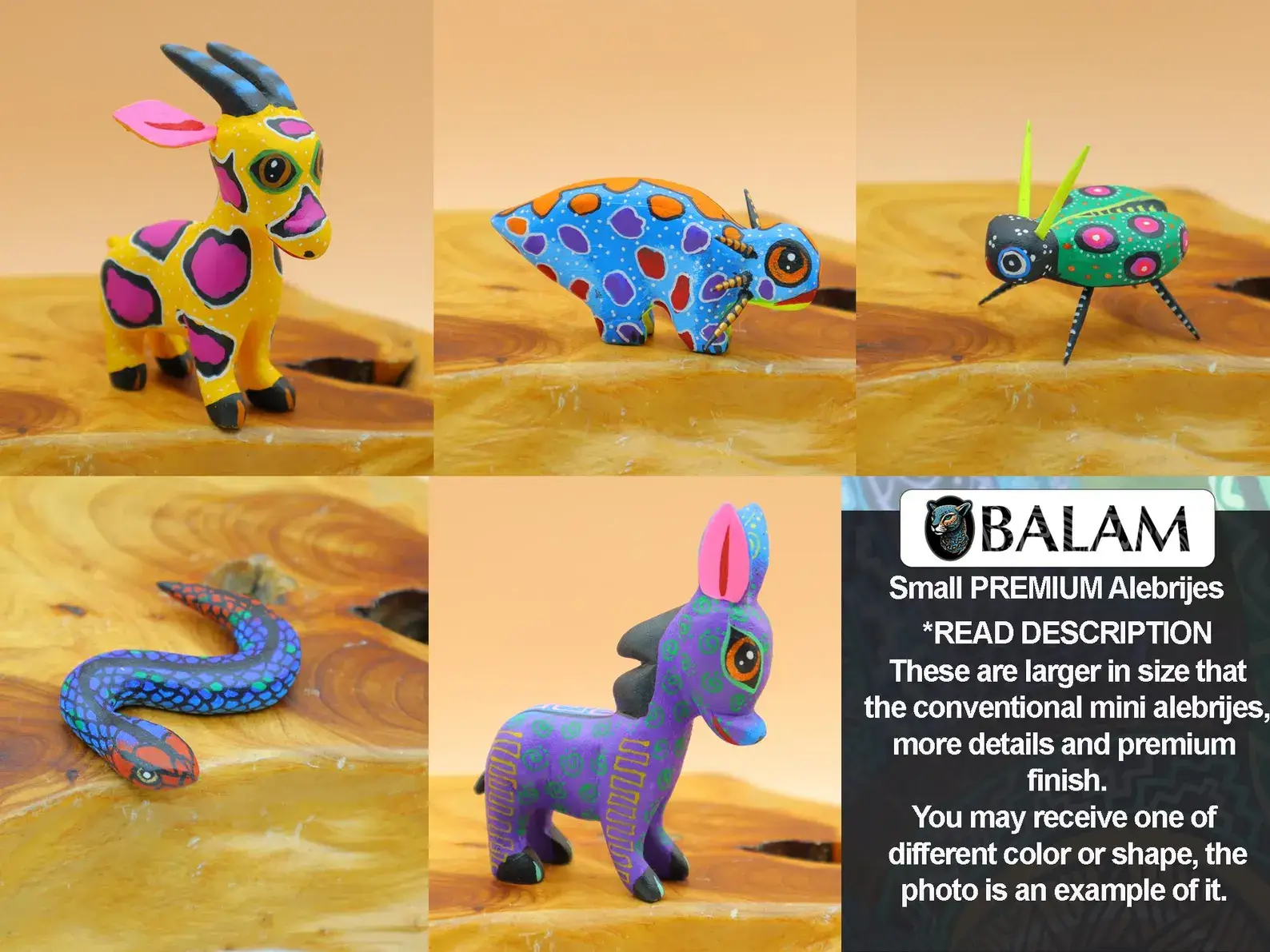 Balam Arts - Wholesale Sculpture - Small PREMIUM alebrije - Assorted Wood Carved Alebrijes9