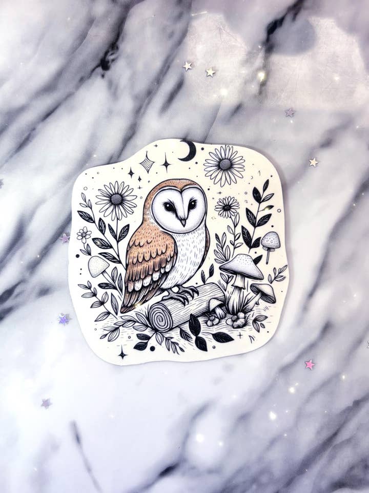 Autocollants de la Forêt Fantaisiste & Chouette Céleste pour la vente par Desaray Designs