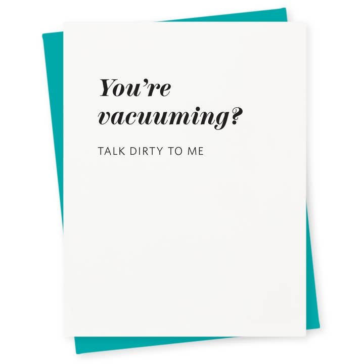 Vacuuming Love Card for wholesale by 417 Press