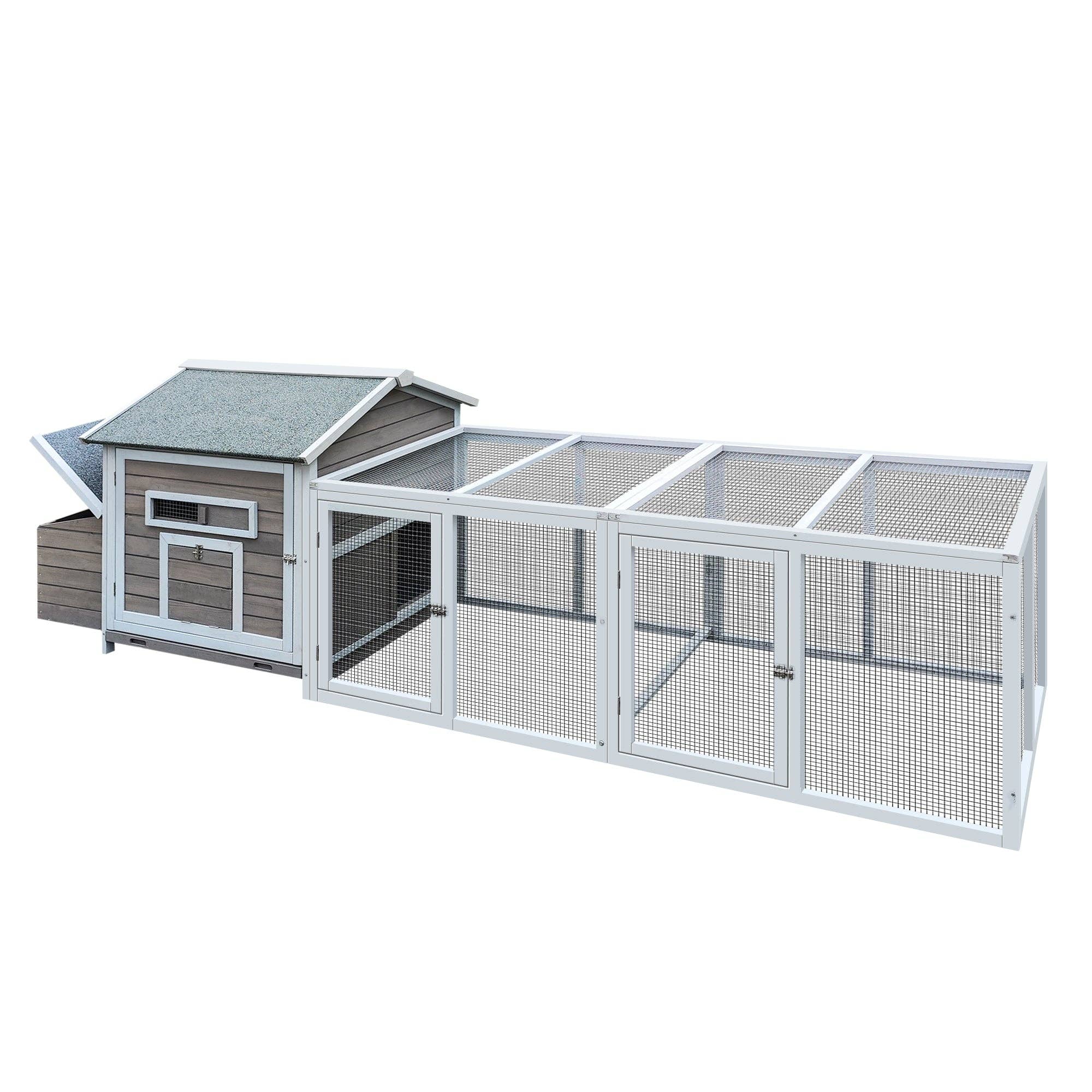 39F Inc. - Wholesale Outdoor Ornament/Decor - 118in Outdoor Wooden Chicken Coop with Nesting Box, Gray9