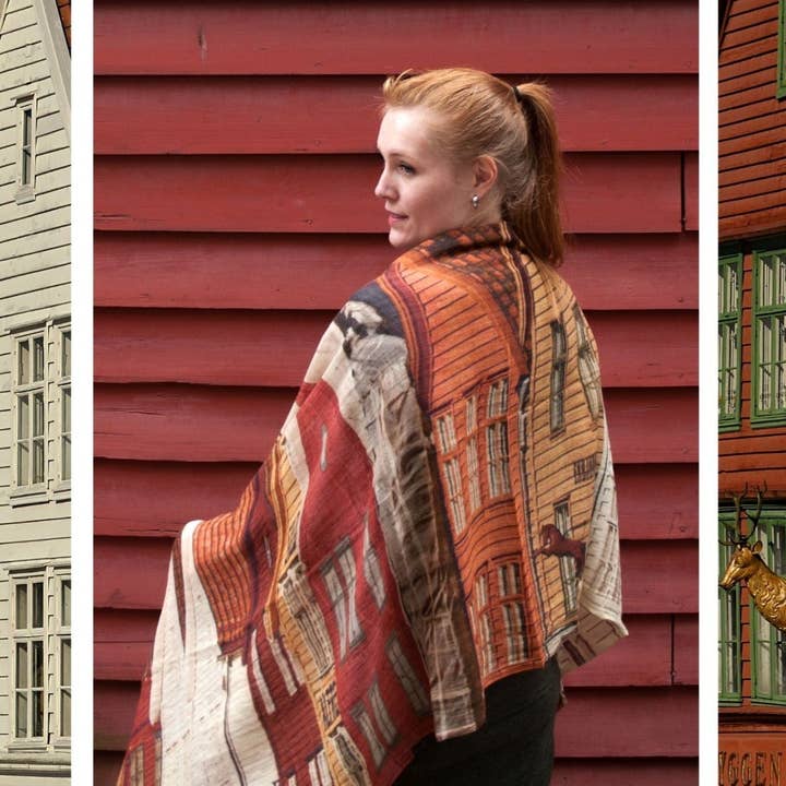 Susan Fosse AS - Wholesale Scarf - Women's - Bryggen Wool and Silk Scarf3