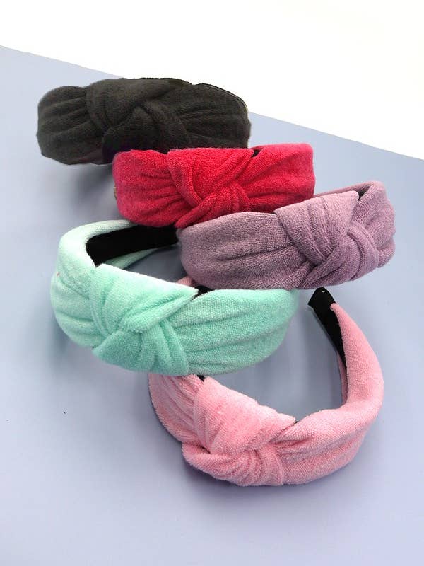 SPA SPONGE TERRY TOWEL KNOT HEADBAND | 40HB131 for wholesale by JOSSLYN by wall to wall