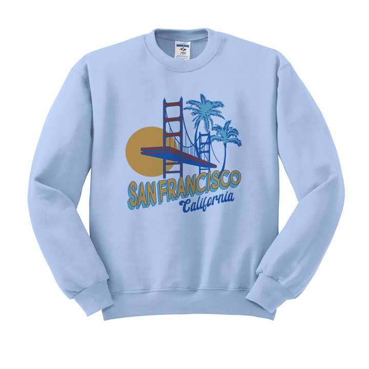 Lucky Luna Apparel - Wholesale Graphic Sweatshirt - Women's - Vacation San Francisco California Crewneck Sweatshirt1