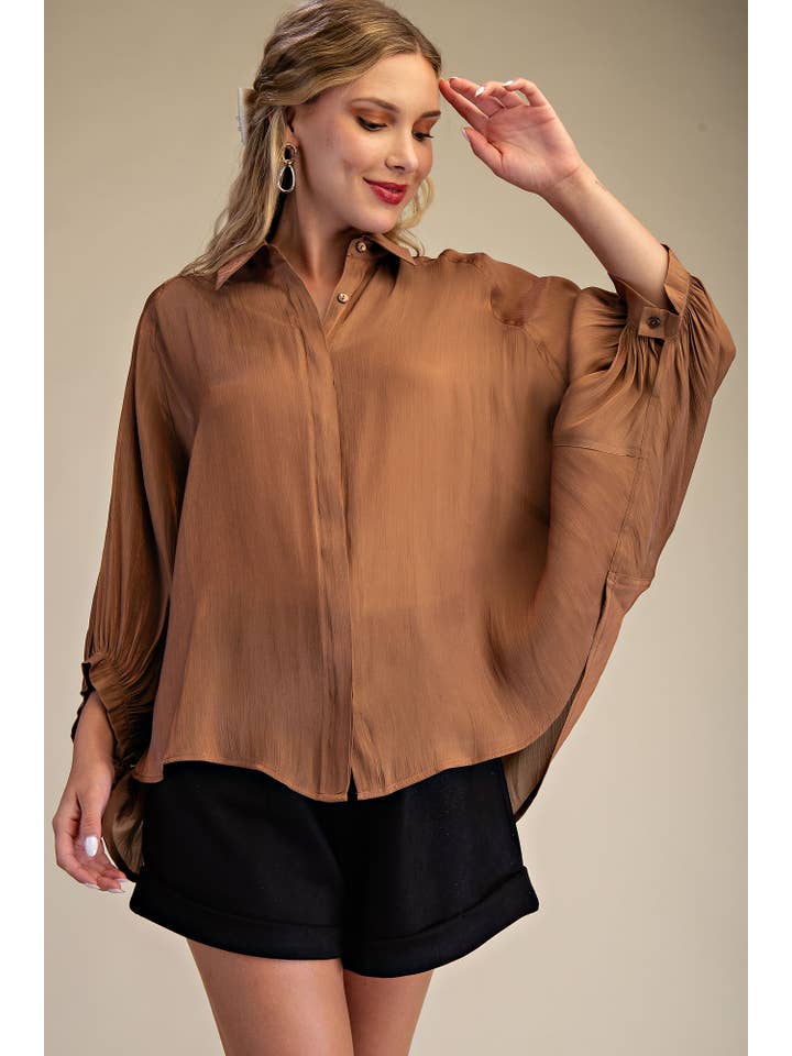 Glam - Wholesale Button Down Shirt - Women's - Button Front Shirt2
