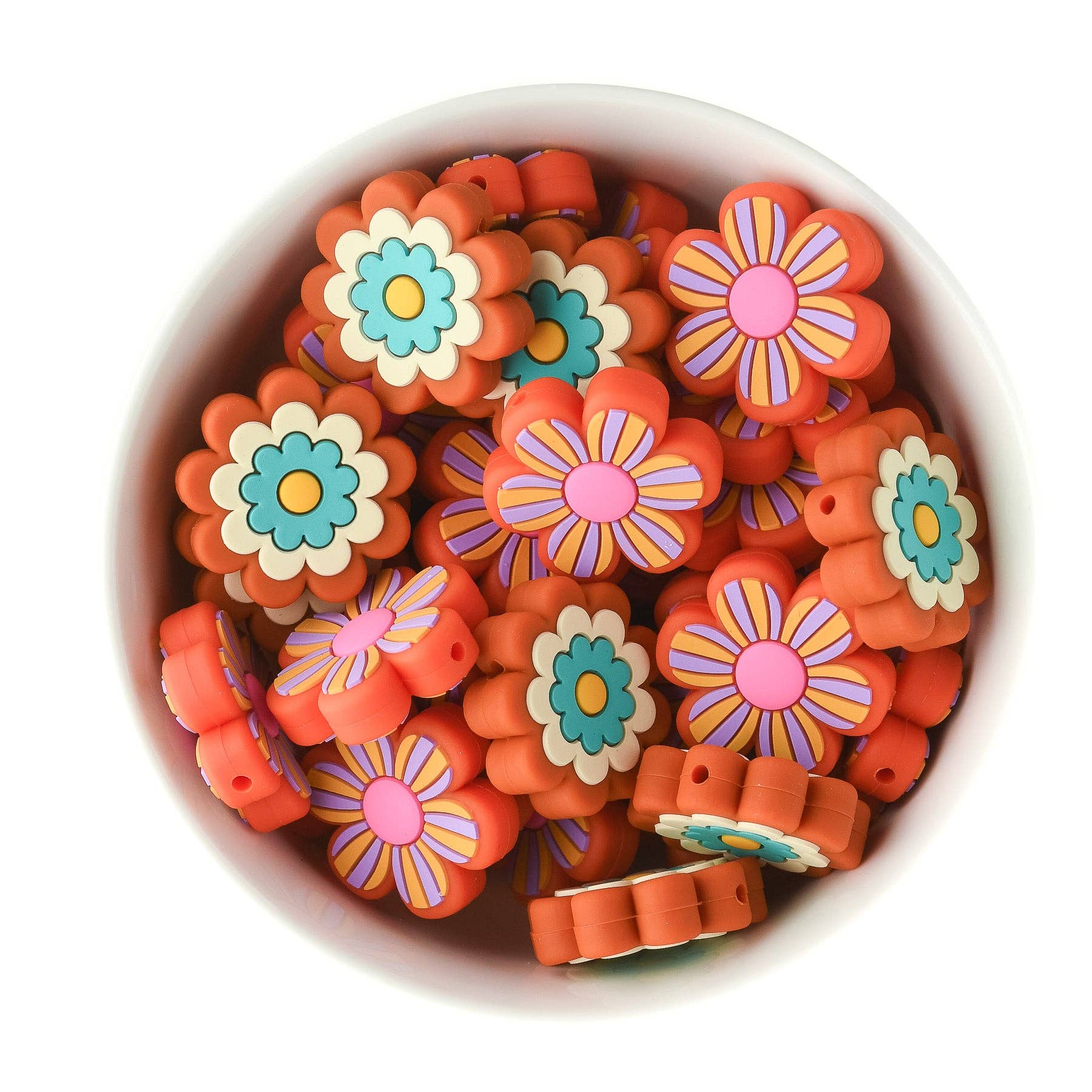 Cara & Co Silicone Craft Supply - Wholesale Craft Supplies - Large Flower Silicone Focal Beads7