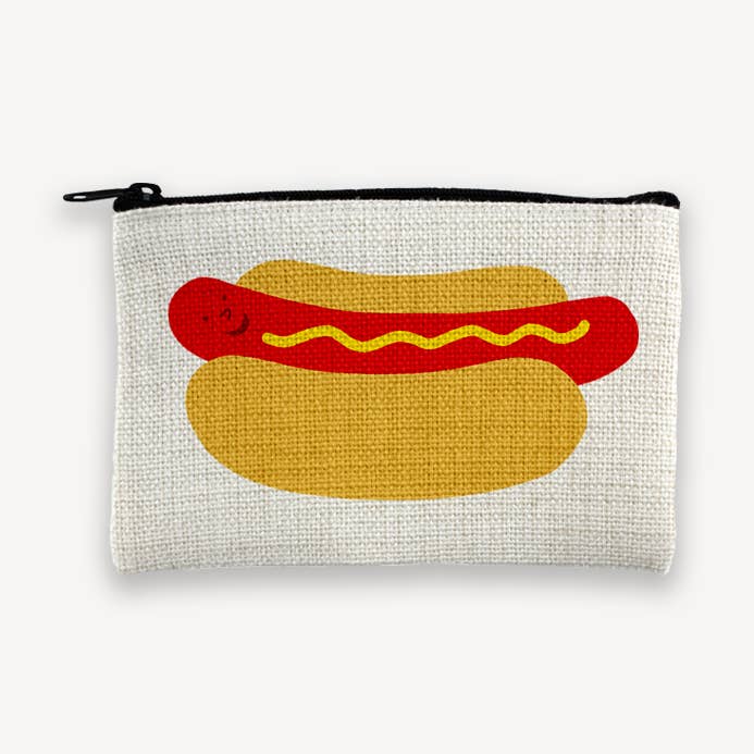Hot Dog - Petite pochette zippée pour la vente par Rock Scissor Paper