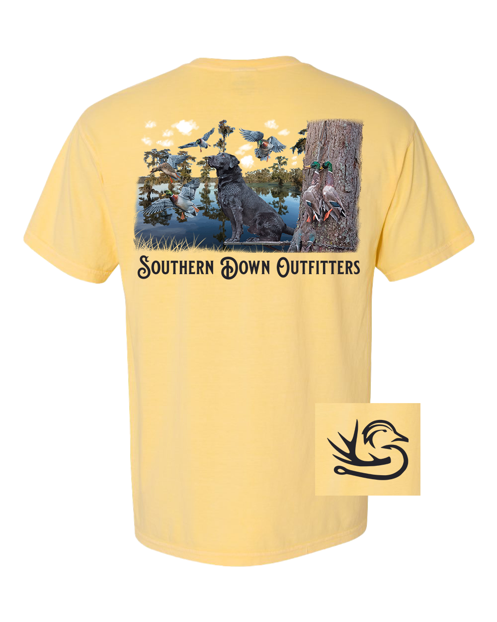 Southern Down Outfitters - Vente T-shirt sérigraphié – unisexe - T-shirt marais labrador noir2