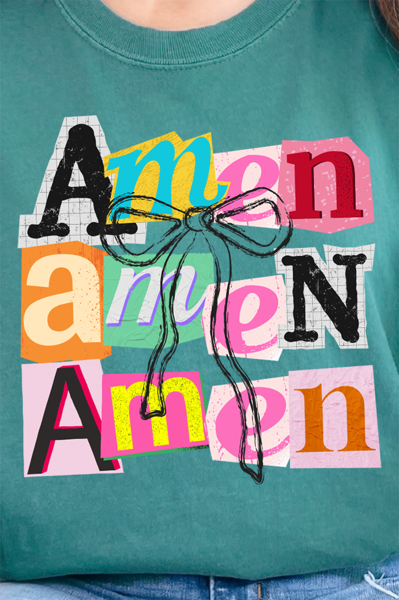 Wholesale Accessory Market - Wholesale Screen Printed T-Shirt - Women's - Stacked Amen Coquette Comfort Colors Adult Ring-Spun Cotton Tee1