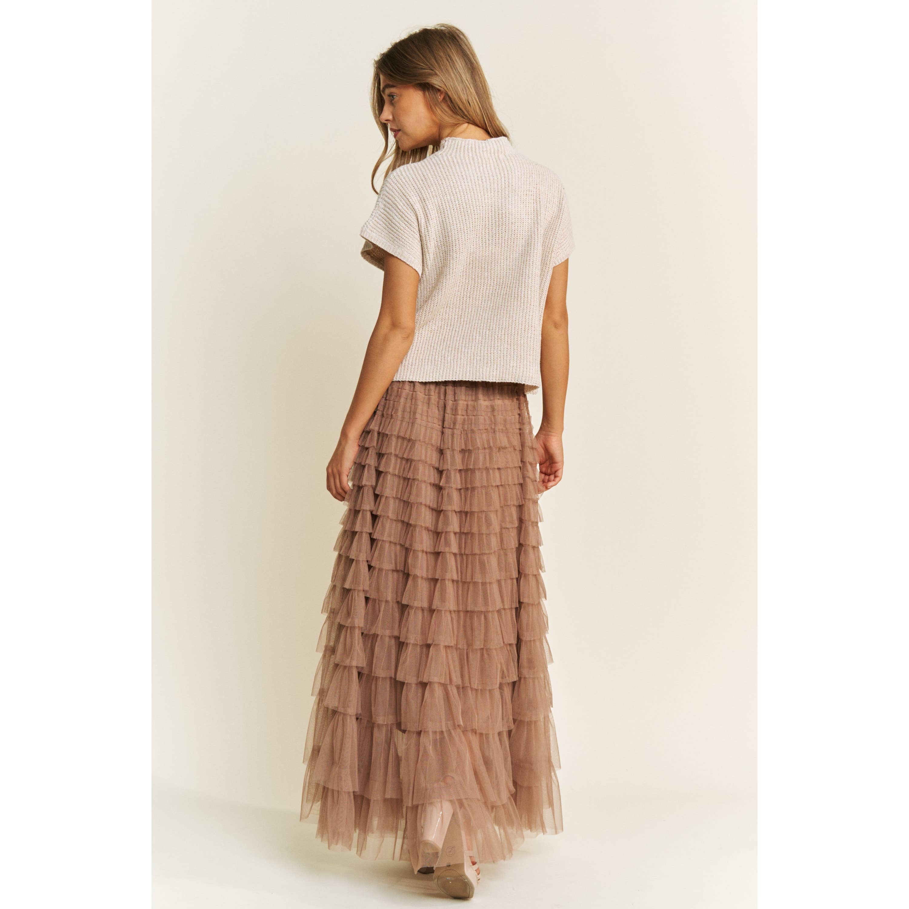 Sweet Generis - Wholesale Skirt - Women's - CASCADING TULLE MESH TIERED MAX SKIRT10
