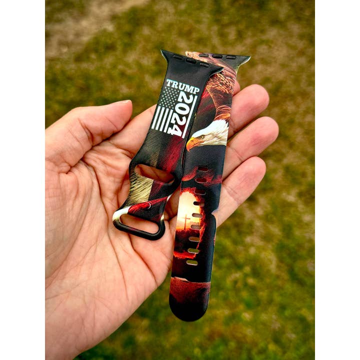 The Printed Llama - Wholesale Watch Band/Strap - Unisex - Trump 2024 MAGA Band for Apple Watch Series 1-9, SE/Ultra2