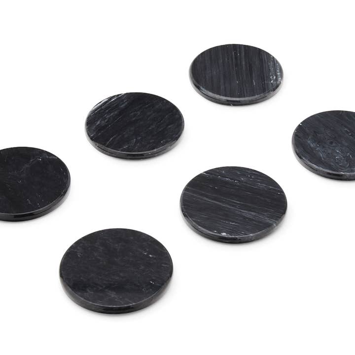 Fox Run Black Marble Coaster, Set 6, 3.5" for wholesale by Fox Run Brands