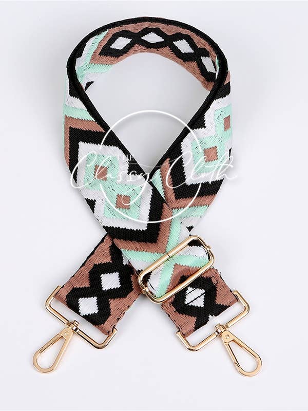 Bandoulière pour guitare - Mint Brown Black Geo RTS pour la vente par The Classy Cloth WS