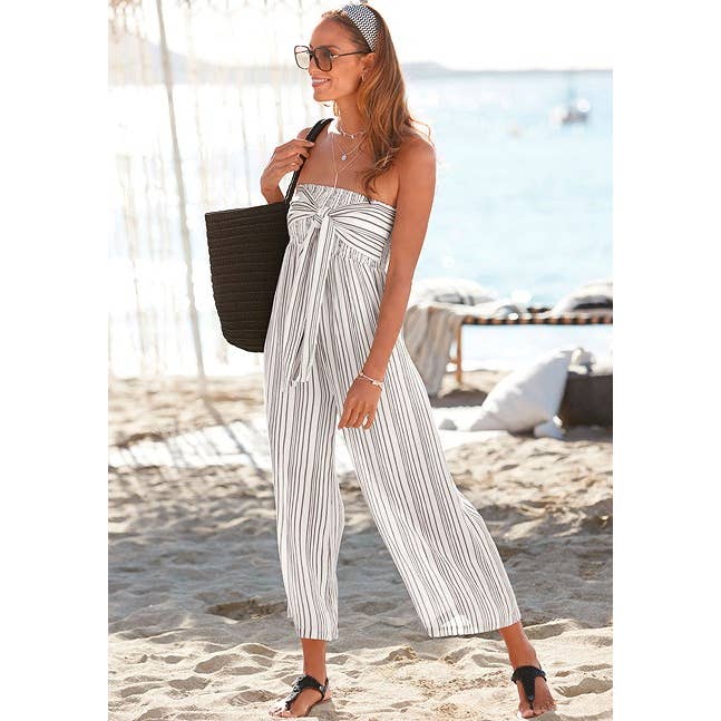 LASCANA Women's Tie Front Culotte Jumpsuit for wholesale by Lascana