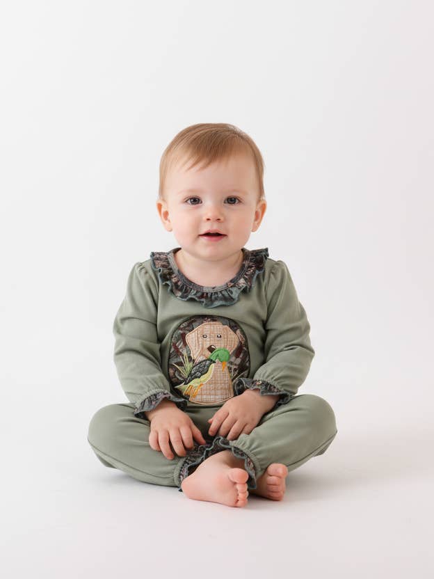 Tarnung Hundejagd Applikation Rüschenstrampler für den Großhandel von Mom & Co.