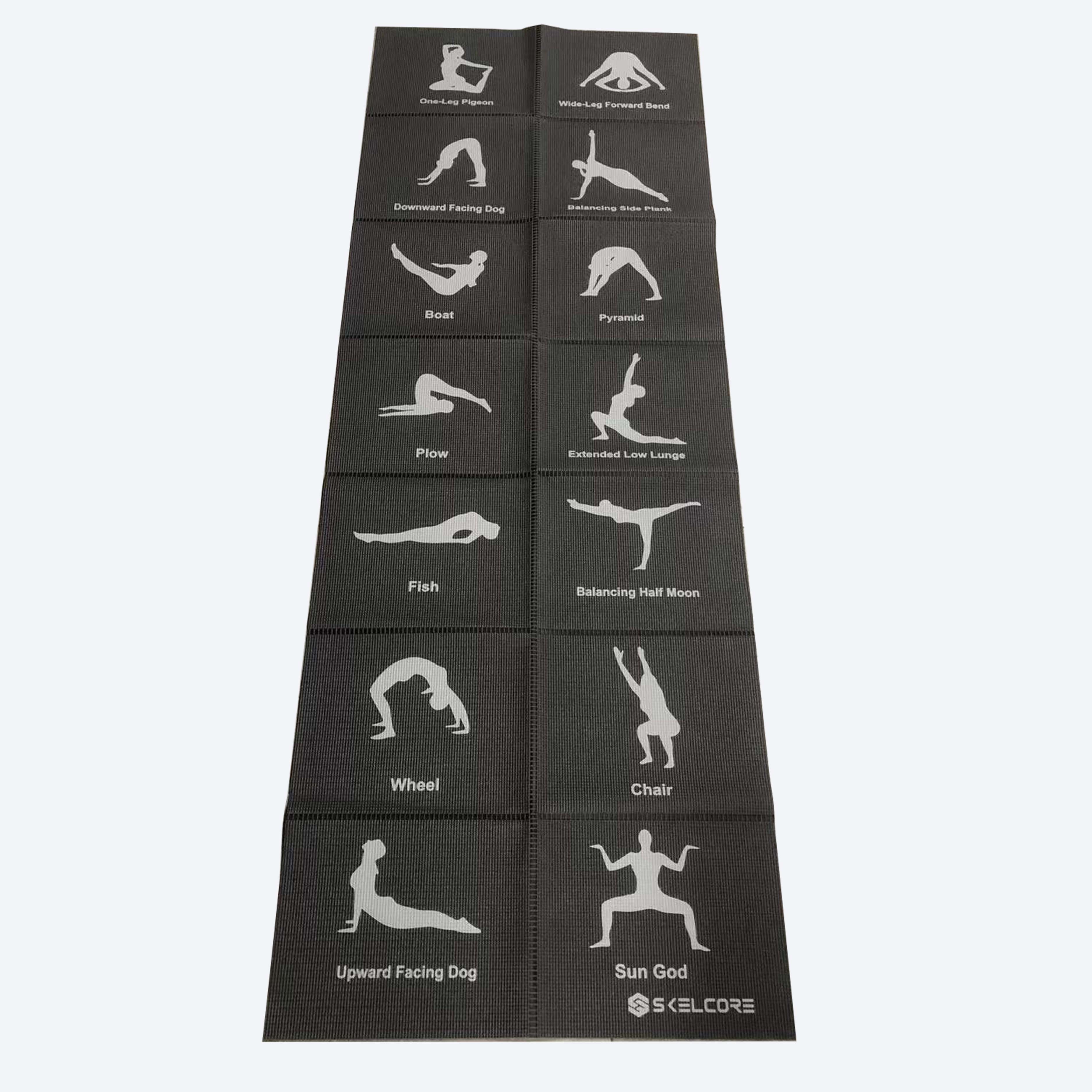 Grey Skelcore Travel Yoga Mat and Blocks Set for wholesale on Faire2