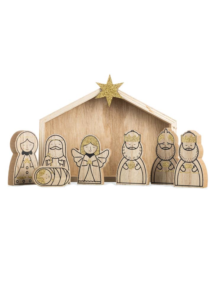 Eight Piece Nativity Set for wholesale by Shoeless Joe Ltd