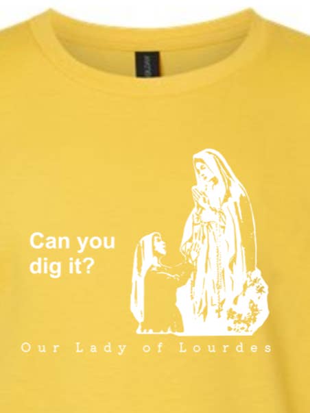 Puoi scavarla? - Maglietta Nostra Signora di Lourdes - giovane per la vendita all'ingrosso da parte di Sock Religious