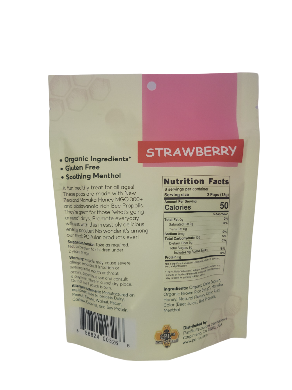 Pacific Resources - Wholesale Lollipop - Manuka Honey & Propolis Strawberry Lollipops1