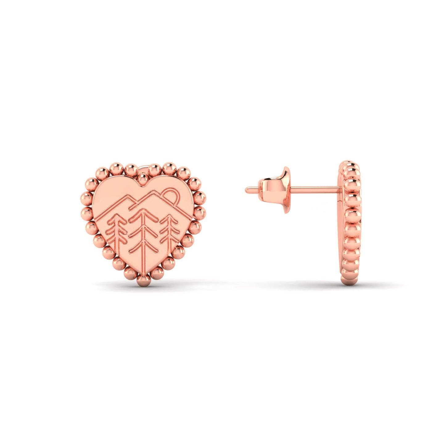 Woidladl - Vendita all'ingrosso Orecchini a bottone - Orecchini a forma di cuore WALDLIEBE6