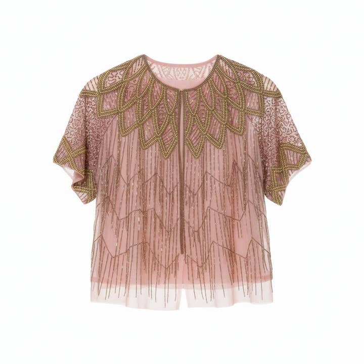 Liora Short Sleeve Pink Jewel Jacket for wholesale by ACUS