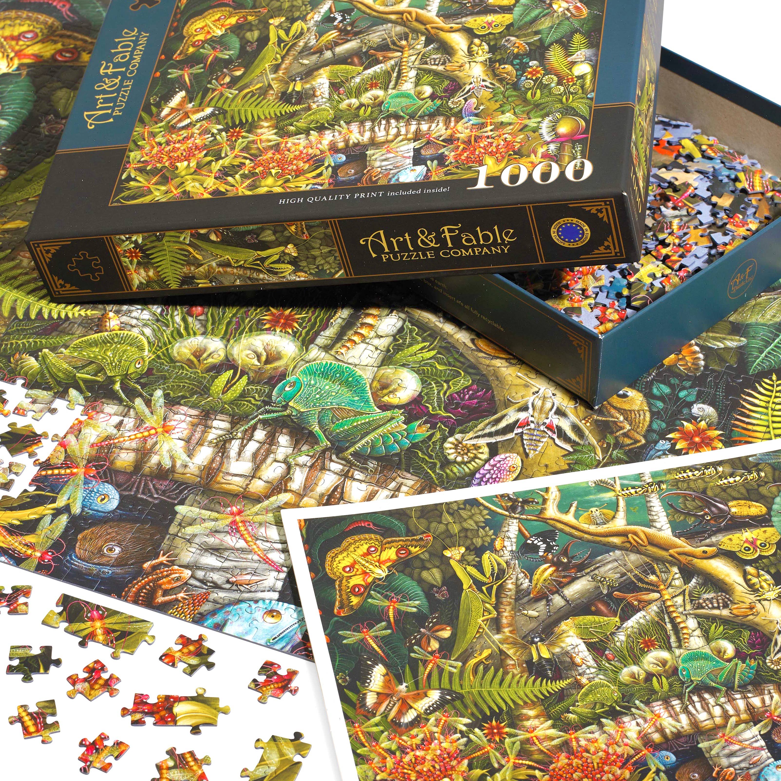 Art & Fable Puzzle Company, LLC - Vente Puzzle – adulte - Mantis Mundi, Puzzle Velout-Touch 1000 pièces1