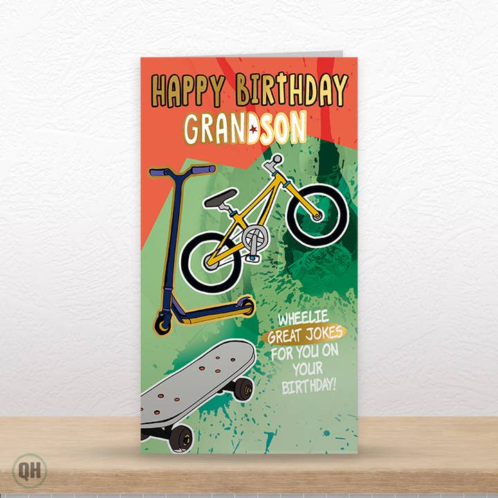 Wheelie Good Jokes - Biglietto d'auguri sventato per nipote per la vendita all'ingrosso da parte di Quitting Hollywood