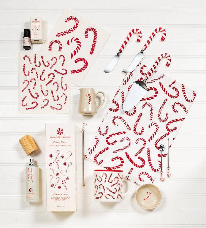 Abbott - Wholesale Tea Towel - Candy Canes Kitchen Towel-18x28"L2