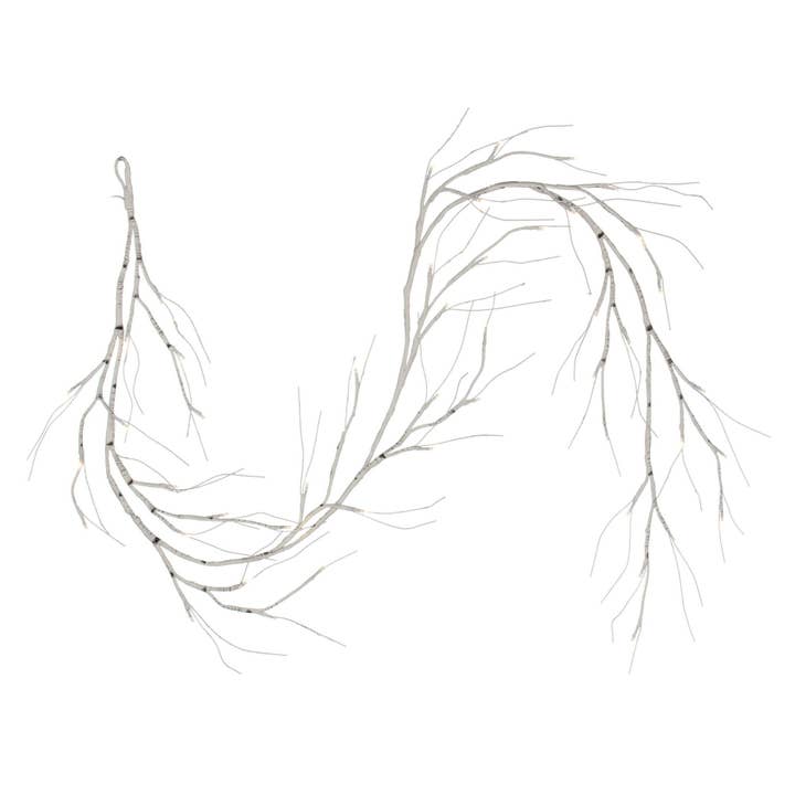 Blanc Guirlande de brindilles de bouleau blanc Vickerman 6' 48WW LED B/O en vente sur Faire1